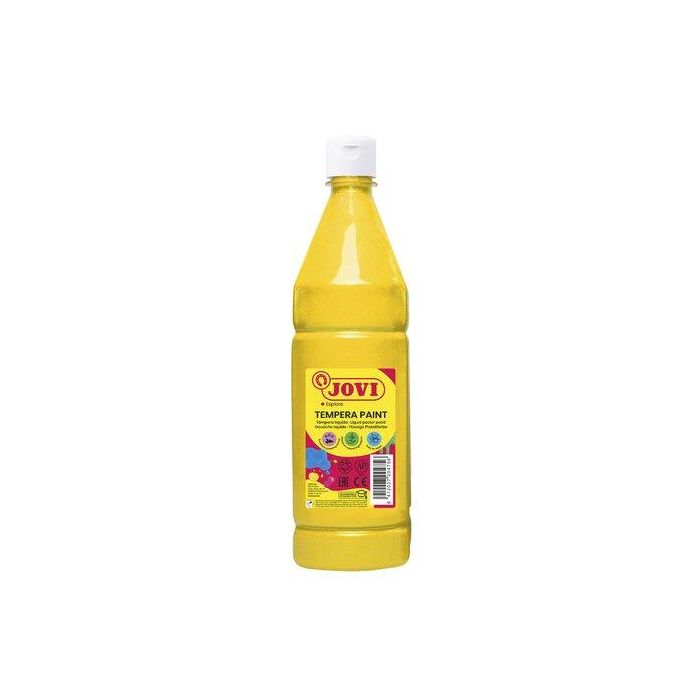 Jovi Témpera Líquida Paint Amarillo Botella 1000 mL - Base Agua, Colores Intensos, Secado Rápido