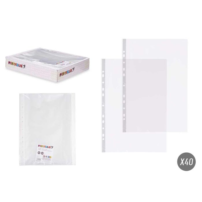 Set 40 Fundas Transparentes Tamaño Folio Pincello 25X34CM (48 Unidades) Set 40 Fundas Transparentes Tamaño Folio Pincello 25X34CM (48 Unidades)