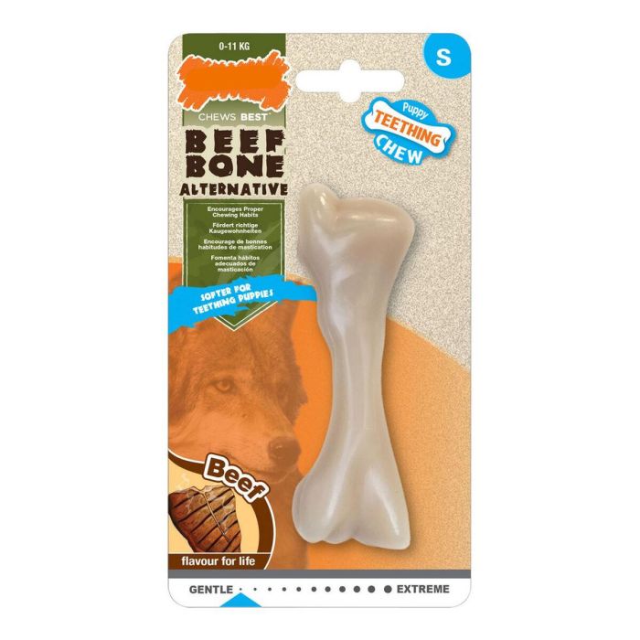 Mordedor de perro Nylabone Beef Bone Cachorros Talla S Termoplástico Carne de vacuno Mordedor de perro Nylabone Beef Bone Cachorros Talla S Termoplástico Carne de vacuno