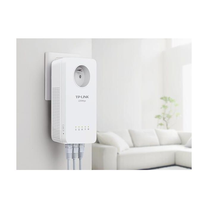 TP-Link TL-WPA8631P KIT Adaptador Powerline AV1300 y AC1200 Wi-Fi Doble Banda Gigabit con Enchufe Integrado 1