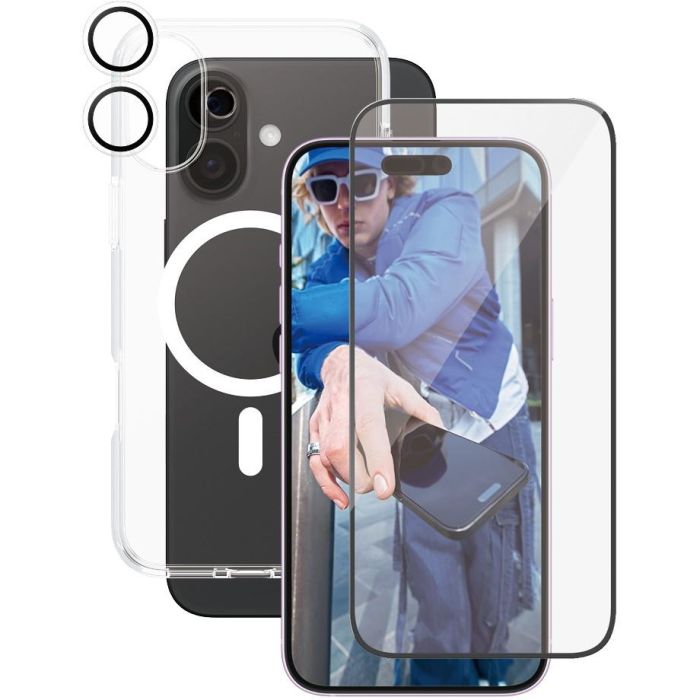 PanzerGlass CARE Flagship Protector Pantalla 3-en-1 para iPhone 16 Plus