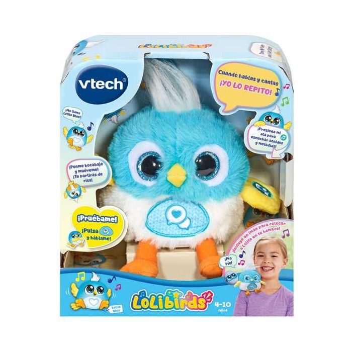 Peluche interactivo lolibirds lolito azul con voz y grabadora. 17,5x11,6x19,1 cm 11