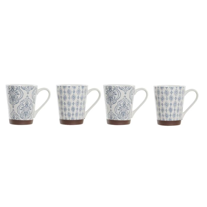 DKD Home Decor Mug Árabe Set 4 de Gres 300ml con Azulejos Azul Marrón Apto Microondas y Lavavajillas Colección Blue Lianfeng 1 DKD Home Decor Mug Árabe Set 4 de Gres 300ml con Azulejos Azul Marrón Apto Microondas y Lavavajillas Colección Blue Lianfeng 1