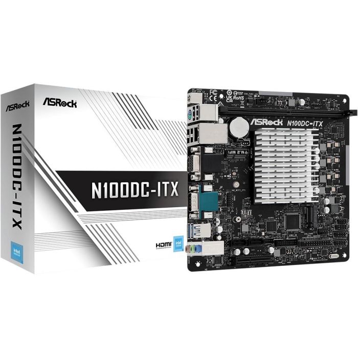 ASRock N100 Q-Core DC-ITX Placa Base Mini-ITX D3 Retail 0 ASRock N100 Q-Core DC-ITX Placa Base Mini-ITX D3 Retail 0