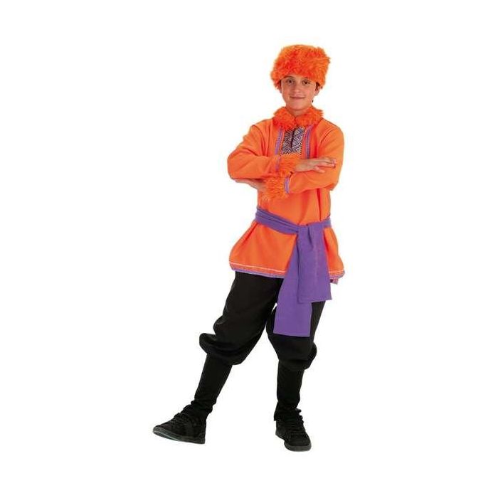 Creaciones Llopis Disfraz Ruso Infantil para Niños 7-9 años con Pantalones, Chaqueta, Fajín, Gorro y Cubrebotas