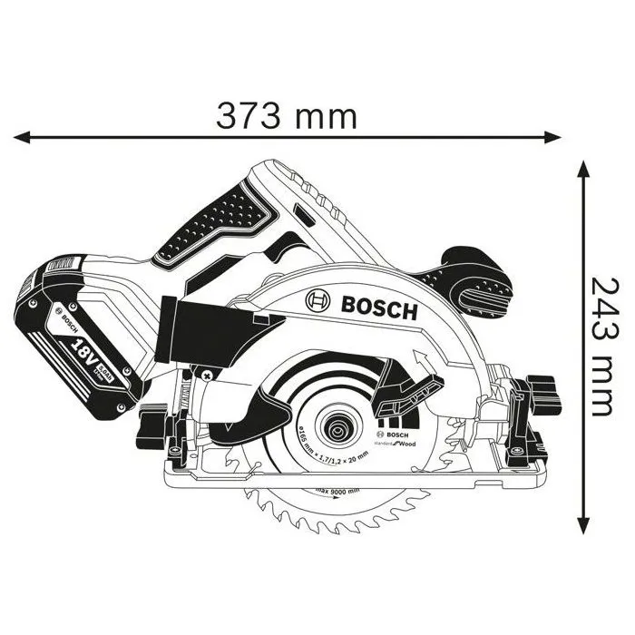 Bosch Professional Sierra Circular Inalámbrica GKS 18V-57 G (2 Baterías x 4.0Ah, Cargador GAL 18V-40 y L-Case)
