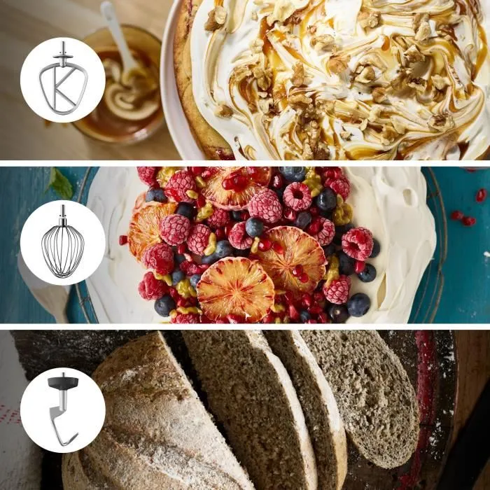 Kenwood KVL4170S Robot de Cocina Chef XL 6.7L 1200W con Kit Repostería, Batidora y Picadora Metal, Plateado 4