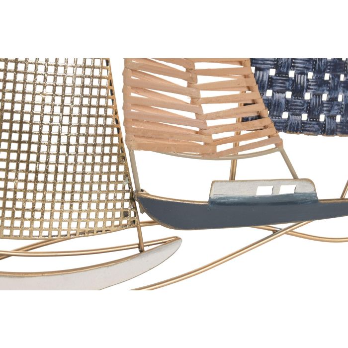 Decoracion Pared Atlantico DKD Home Decor Azul Natural 3 x 49 x 58 cm (2 Unidades) 2