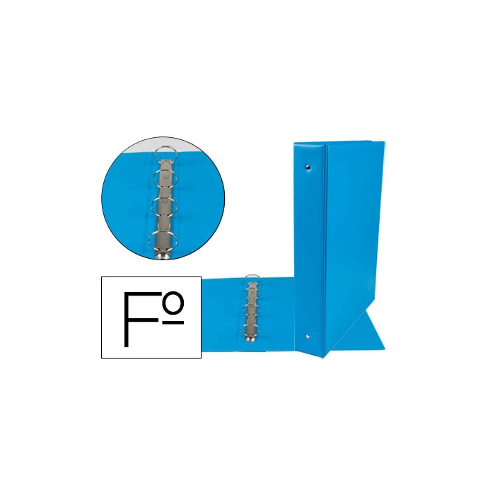 Liderpapel Carpeta 4 Anillas 40 mm Redondas Plástico Folio Color Celeste 0 Liderpapel Carpeta 4 Anillas 40 mm Redondas Plástico Folio Color Celeste 0