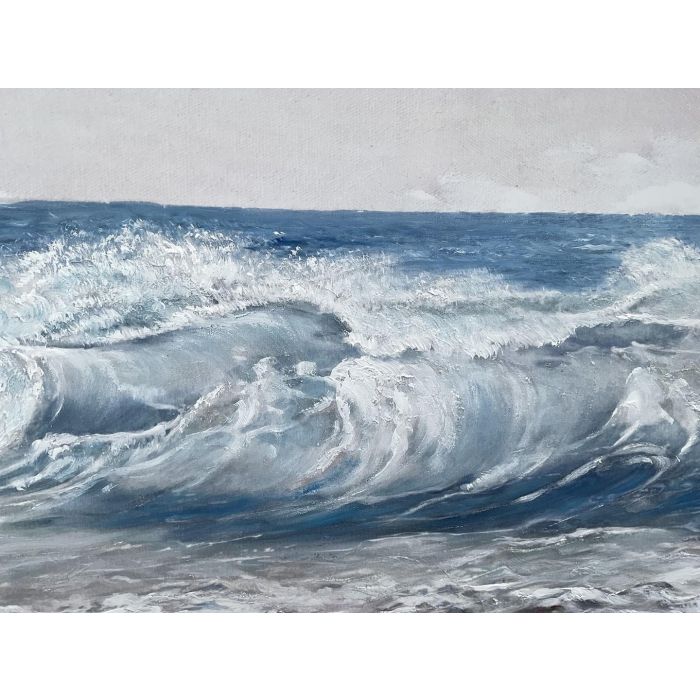 Cuadro Atlantico DKD Home Decor Azul Beige 4.5 x 80 x 160 cm (2 Unidades) 2