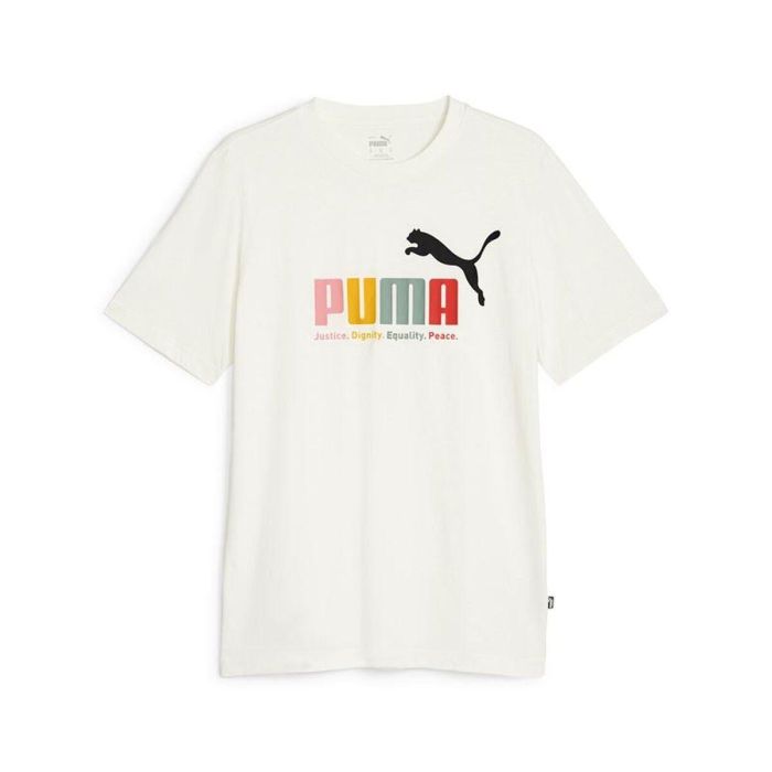 Camiseta de Manga Corta Hombre Puma Ess+ Blanco 0 Camiseta de Manga Corta Hombre Puma Ess+ Blanco 0