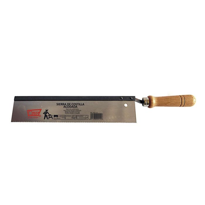Wuto Serrucho Acodado Profesional y Doméstico 300x60mm, Hoja Acero Templado, Mango Madera Haya