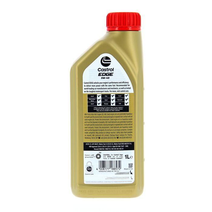 Aceite de motor - CASTROL - EDGE 5W-40 - 1L 2 Aceite de motor - CASTROL - EDGE 5W-40 - 1L 2
