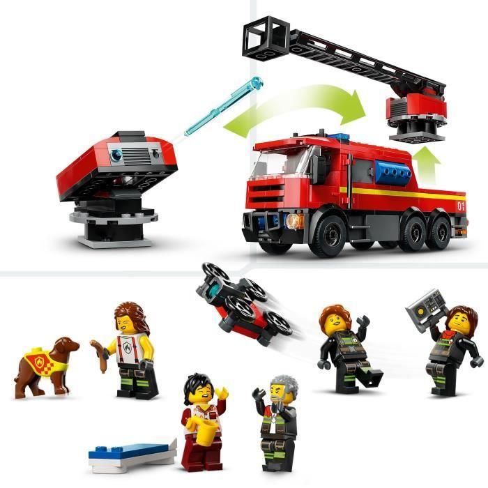 LEGO 60414 City Set de Construcción Estación de Bomberos y Camión de Bomberos con Figura de Perro y 5 Minifiguras 3