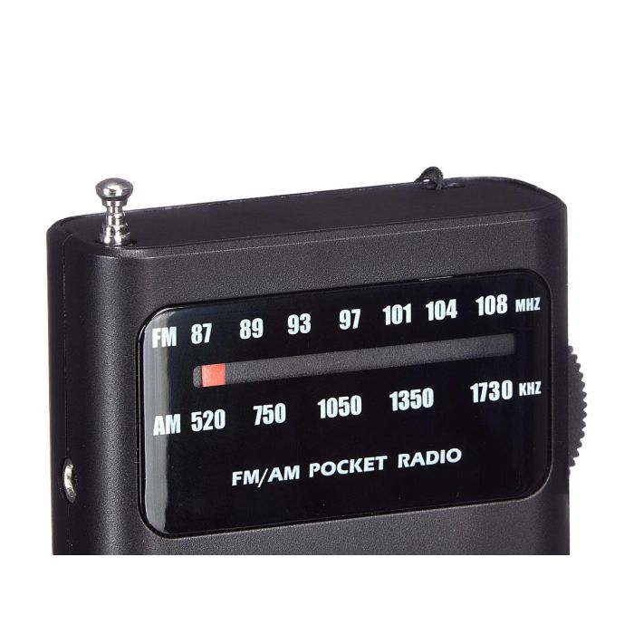 Argon Radio de Bolsillo Am Fm Negra 12.8x6.6x2.3 cm con Pilas AA 3