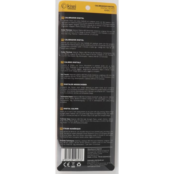 Inde Calibrador Digital de 25 mm / 1", Instrumento de Medición de Precisión con Rango de 0-25 mm y Resolución de 0.01 mm, para Mecánica y Taller (5 Unidades)