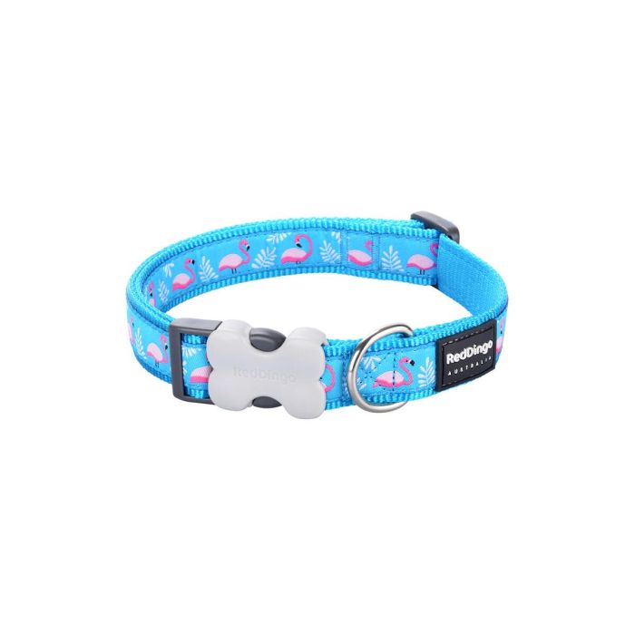 Red Dingo Collar Ajustable para Perro Flamingo Turquesa Nylon Fuerte, Cómodo, Anilla D Acero Inoxidable 25 mm x 41-63 cm 3
