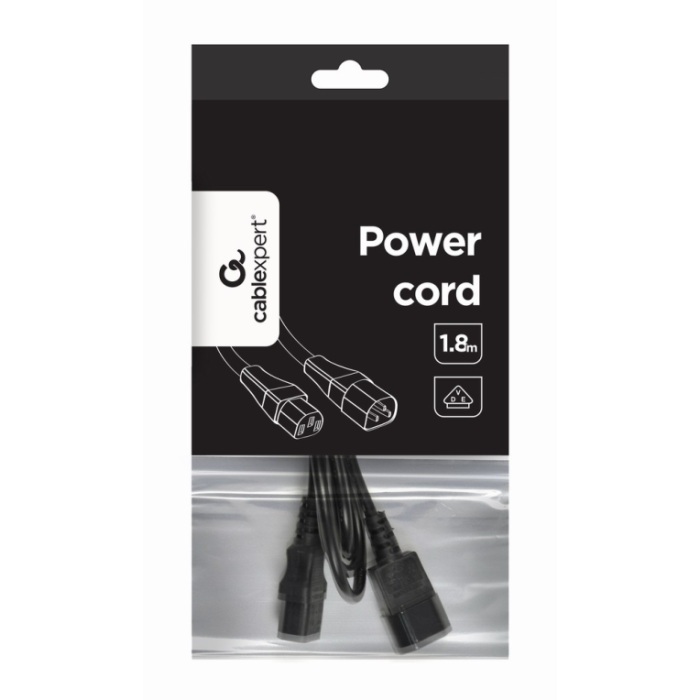 Gembird PC-189-VDE cable de transmisión Negro 1,8 m C14 acoplador Gembird PC-189-VDE cable de transmisión Negro 1,8 m C14 acoplador