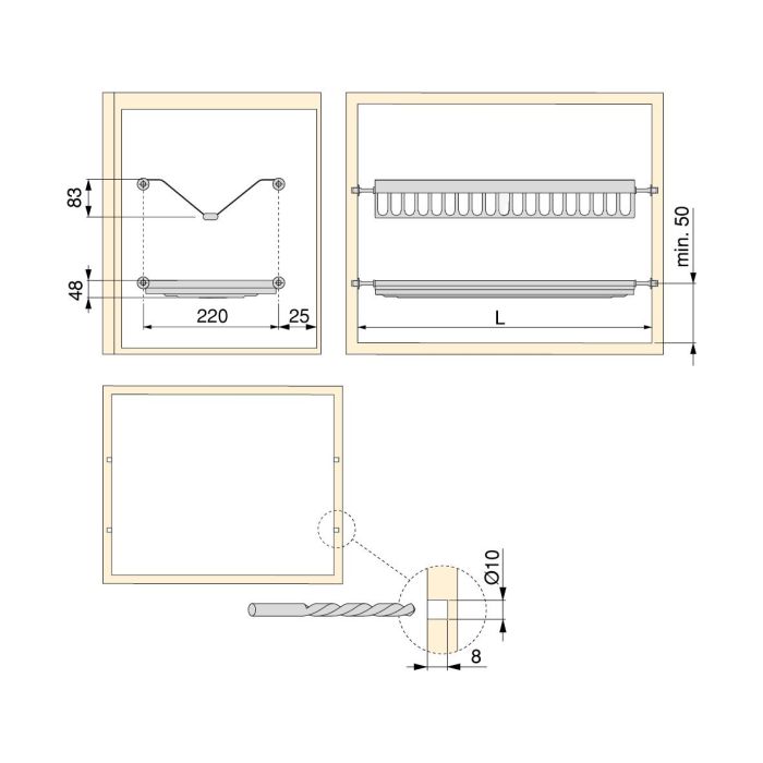 Emuca Escurreplatos acero inoxidable Drynox, módulo 600mm, Acero inoxidable 10 Emuca Escurreplatos acero inoxidable Drynox, módulo 600mm, Acero inoxidable 10