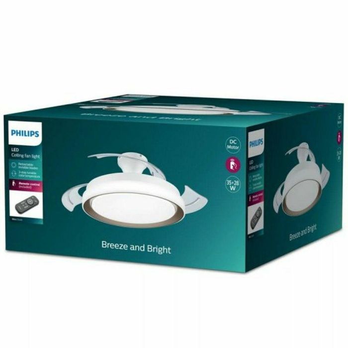 Ventilador de Techo con Luz Philips 929004081801 Blanco Dorado (4000 K) (2700 K) 11 Ventilador de Techo con Luz Philips 929004081801 Blanco Dorado (4000 K) (2700 K) 11