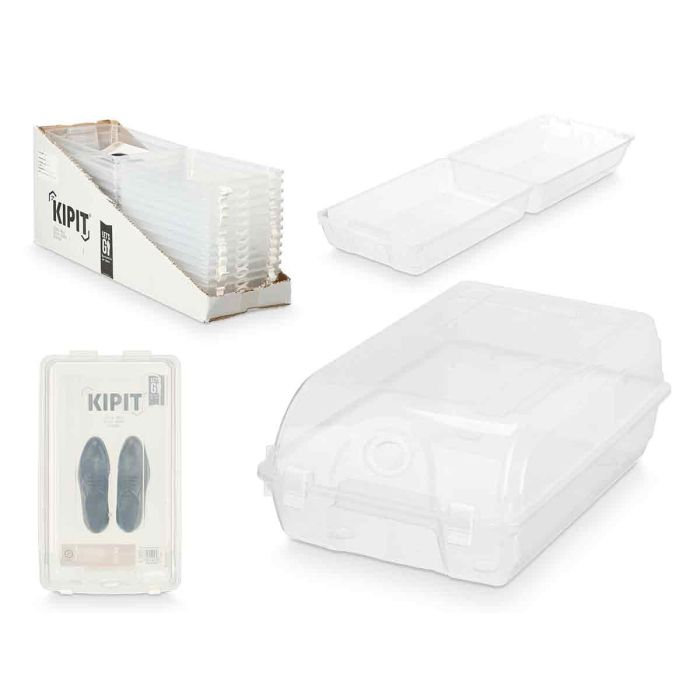 Caja Organizadora de Zapatos para Caballero Kipit 21x13x37 cm, Transparente (12 Unidades) Caja Organizadora de Zapatos para Caballero Kipit 21x13x37 cm, Transparente (12 Unidades)