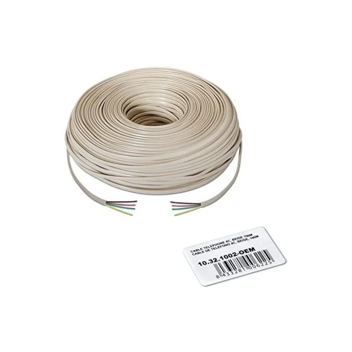 Nano Cable 10.32.1002-OEM Bobina Cable de Teléfono 4C 100m Beige 3