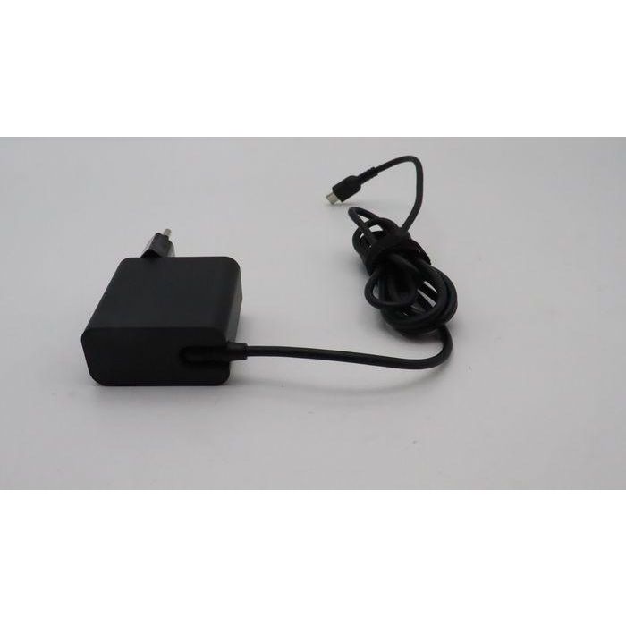 Lenovo 65W power adapter with adjustable voltage levels: 20V, 15V, 9V, and 5V, featuring dual ports for simultaneous charging. 2 Lenovo 65W power adapter with adjustable voltage levels: 20V, 15V, 9V, and 5V, featuring dual ports for simultaneous charging. 2