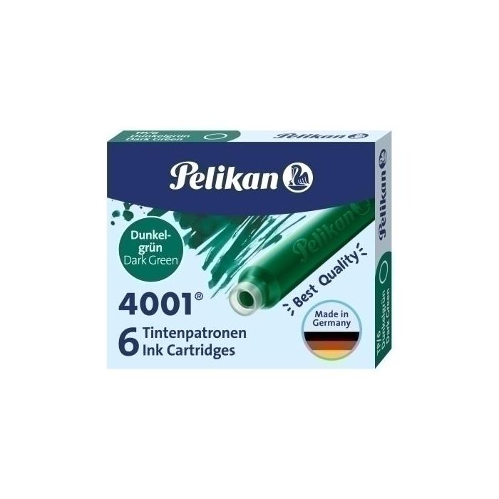 Tinta Estilografica Pelikan Caja 6 Cartuchos Tp/6 Verde (300087)