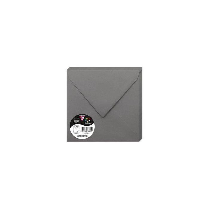 Sobre Clairefontaine Pollen 165X165 120G Gris Acero Paquete De 20