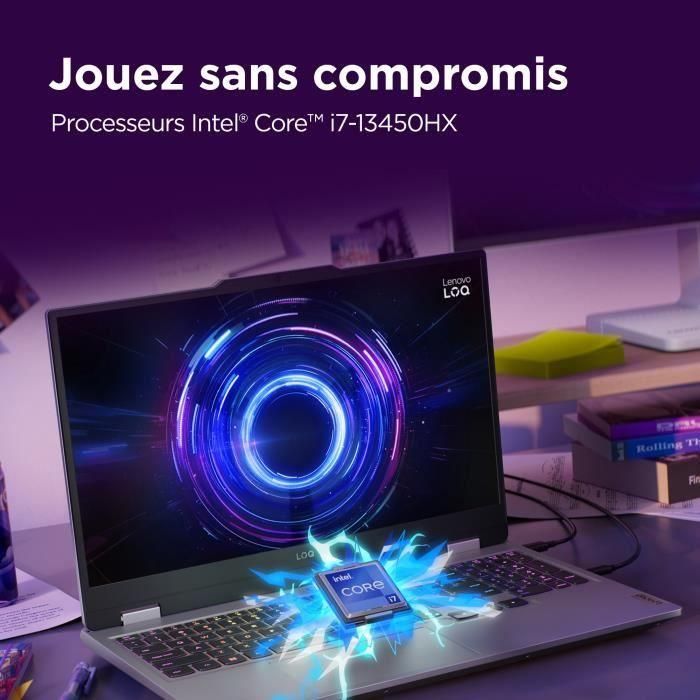 Portátil gaming LENOVO LOQ 15IRX10 | Sin Windows - Pantalla FHD de 15'' y 144 Hz - Core i7-13650HX - RTX 5060 de 115 W - 16 GB de RAM - SSD de 512 GB 2 Portátil gaming LENOVO LOQ 15IRX10 | Sin Windows - Pantalla FHD de 15'' y 144 Hz - Core i7-13650HX - RTX 5060 de 115 W - 16 GB de RAM - SSD de 512 GB 2