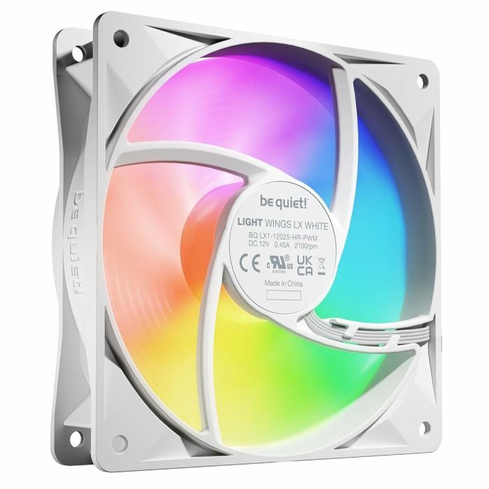 be quiet! LIGHT WINGS LX PWM High Speed 120mm Pack Triple Ventilador para PC, Iluminación LED Multi, Blanco 1