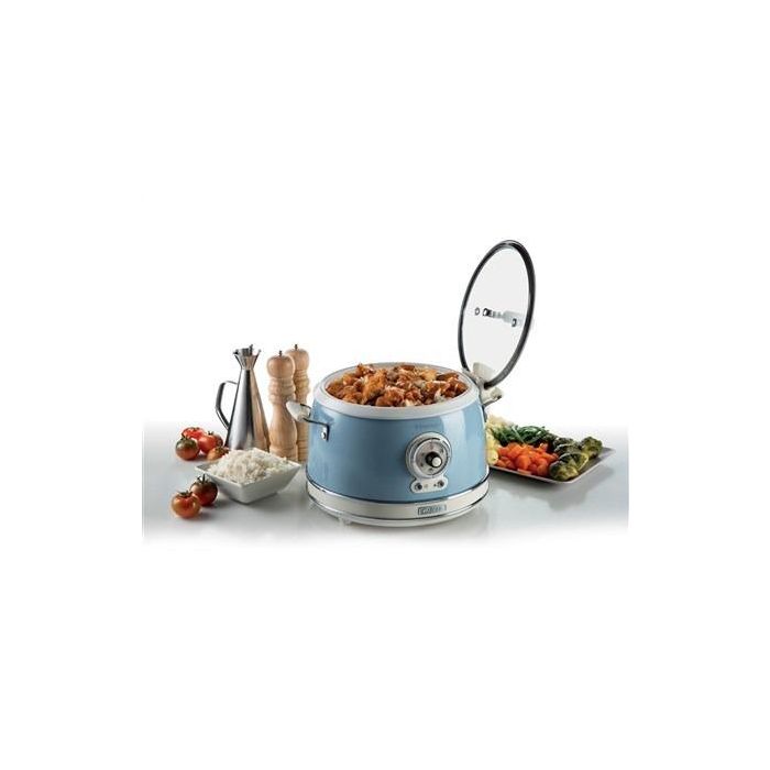 Ariete 2904/05 Olla Arrocera Multifunción 10 Tazas, Cocción Lenta, Mantener Caliente 24h, Vapor, Risotto, Tapa Vidrio, Azul Vintage 6 Ariete 2904/05 Olla Arrocera Multifunción 10 Tazas, Cocción Lenta, Mantener Caliente 24h, Vapor, Risotto, Tapa Vidrio, Azul Vintage 6