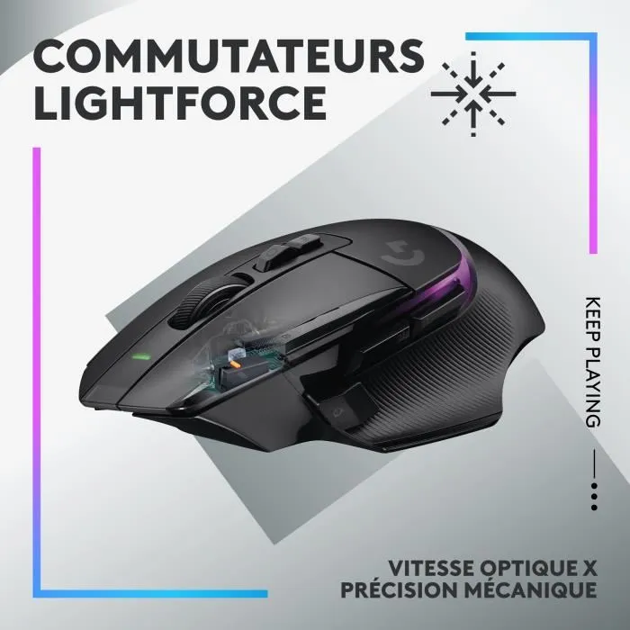 Logitech G G502 X Plus Lightspeed Mouse Inalámbrico RVB - Botones Híbridos Lightforce, Sensor Gaming Hero 25K - Negro LOG5099206096349 1 Logitech G G502 X Plus Lightspeed Mouse Inalámbrico RVB - Botones Híbridos Lightforce, Sensor Gaming Hero 25K - Negro LOG5099206096349 1