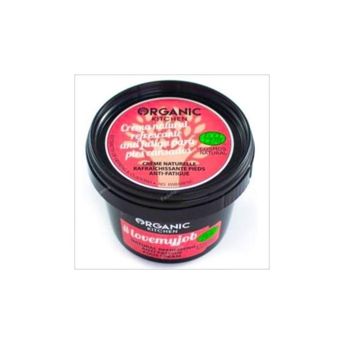 ORGANIC KITCHEN Crema Antifatiga Para Pies 100ml – Con Ginseng y Cladonia, Vegan, ECOCERT, Cruelty Free