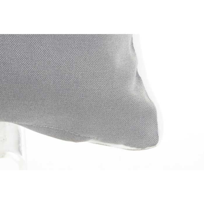 DKD Home Decor Cojín Boho Poliéster Exterior Resistente UV Antidesgaste Gris y Blanco 40x40x10 cm con Cremallera 2