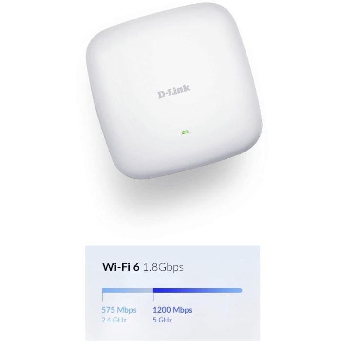 D-Link DAP-X2810 Punto de Acceso WiFi 6 AX1800 Doble Banda PoE 1800Mbps 2.4GHz 5GHz 802.11ax/ac/n/b/g Antenas 4.3dBi 9 D-Link DAP-X2810 Punto de Acceso WiFi 6 AX1800 Doble Banda PoE 1800Mbps 2.4GHz 5GHz 802.11ax/ac/n/b/g Antenas 4.3dBi 9