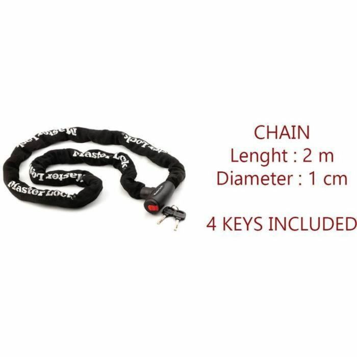 Master Lock MAS3520190922632 Cadena Antirrobo de 2 metros para Motos y Scooters 3
