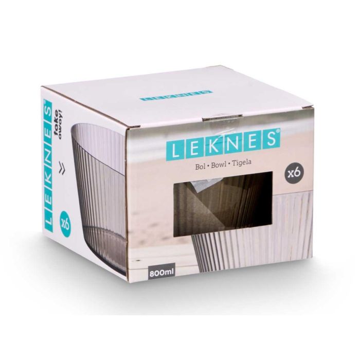 Bol Rayas Gris Pequeño 800 ml Leknes - 15x7x15 cm, Plástico PS (24 Unidades) 1 Bol Rayas Gris Pequeño 800 ml Leknes - 15x7x15 cm, Plástico PS (24 Unidades) 1