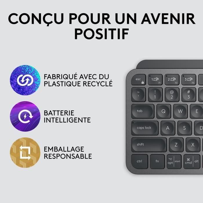 Teclado inalámbrico Logitech - MX Keys Mini - GRAFITO - Compacto, Bluetooth, retroiluminado para MAC, iOS, Windows, Linux, Android 4 Teclado inalámbrico Logitech - MX Keys Mini - GRAFITO - Compacto, Bluetooth, retroiluminado para MAC, iOS, Windows, Linux, Android 4