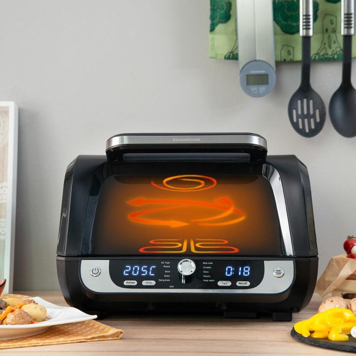 Freidora de Aire con Grill, Accesorios y Recetario InnovaGoods Fryinn 12-in-1 6000 Negro Acero 3400 W 6 L 15 Freidora de Aire con Grill, Accesorios y Recetario InnovaGoods Fryinn 12-in-1 6000 Negro Acero 3400 W 6 L 15