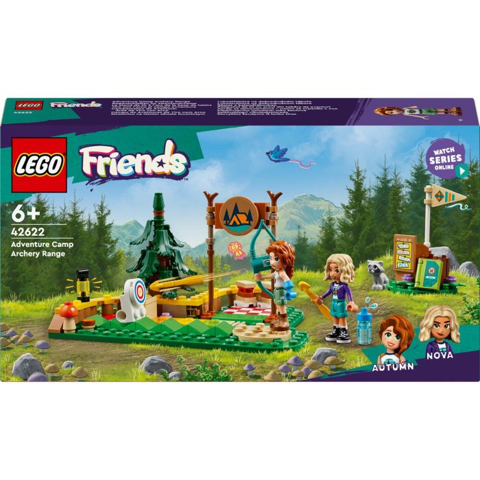 LEGO 42622 Campamento Aventura: Área Tiro Con Arco con mini personajes Autumn y Nova y diana que cae