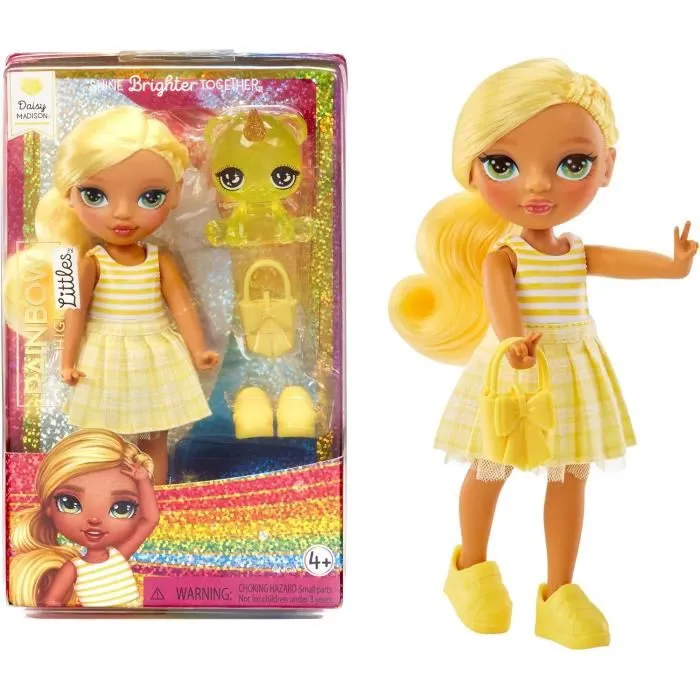 Rainbow High Littles Muñeca 15cm con Mascota Amarillo LIT35051531227 Muñeca Fashion Juguete para Niñas a Partir de 4 Años