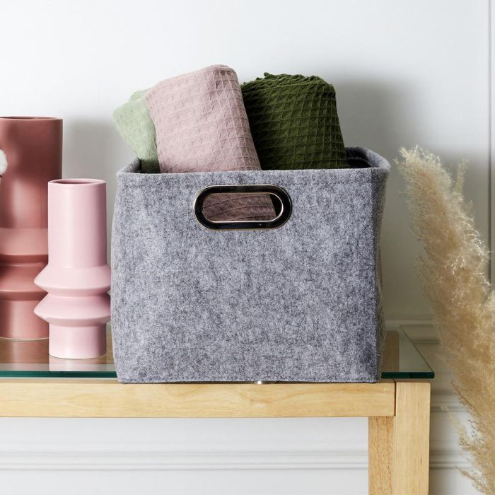 Home Deco Factory Juego De 2 Cestas Almacenar Poliester Colección Vallee Outlet 3