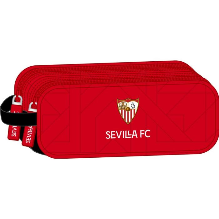 Portatodo Doble Sevilla Fútbol Club Negro Rojo 21 x 8 x 6 cm