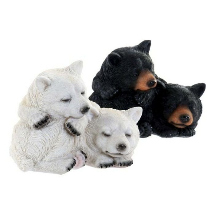 DKD Home Decor Figura Decorativa Osos Resina Negro Blanco 14.5 x 11 x 14.5 cm (2 Unidades)