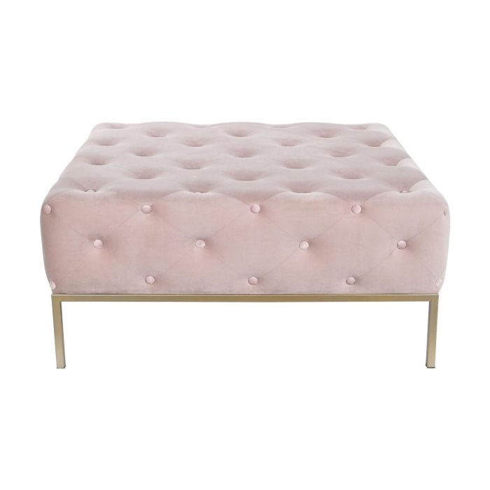 Banqueta DKD Home Decor Rosa Dorado Metal 100 x 100 x 45 cm 1