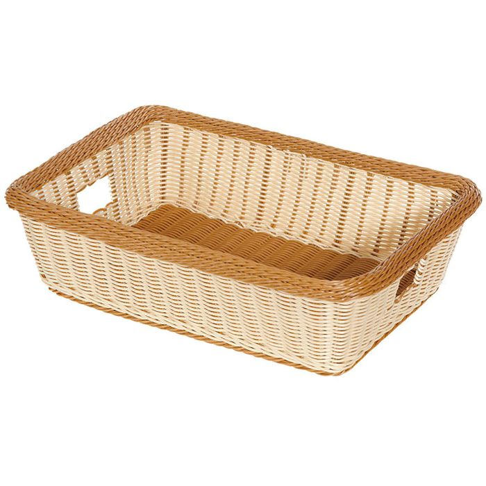 GET - WB-1516-TT - Cesta rectangular con asas - 55,9 x 39,4 x 15,2 cm - Beige