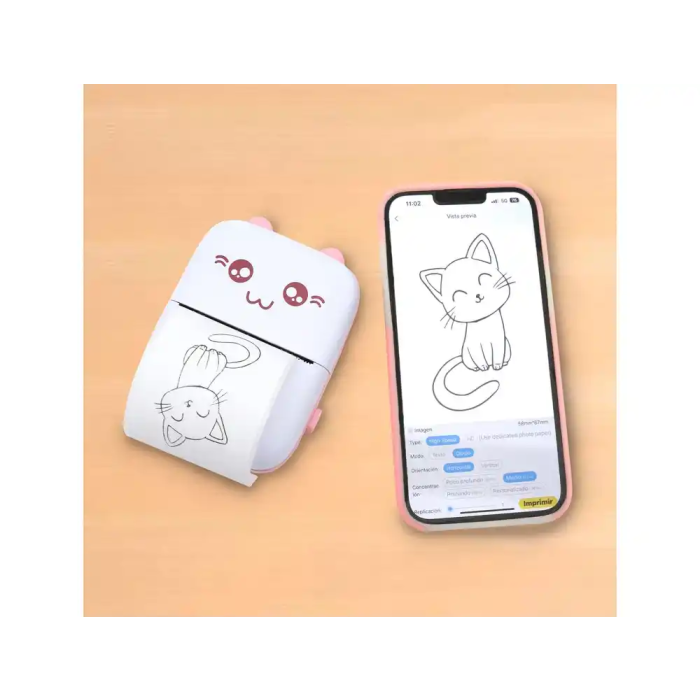 Wondee Mini Impresora Térmica Funny Pink Bluetooth para Móvil iOS Android 1