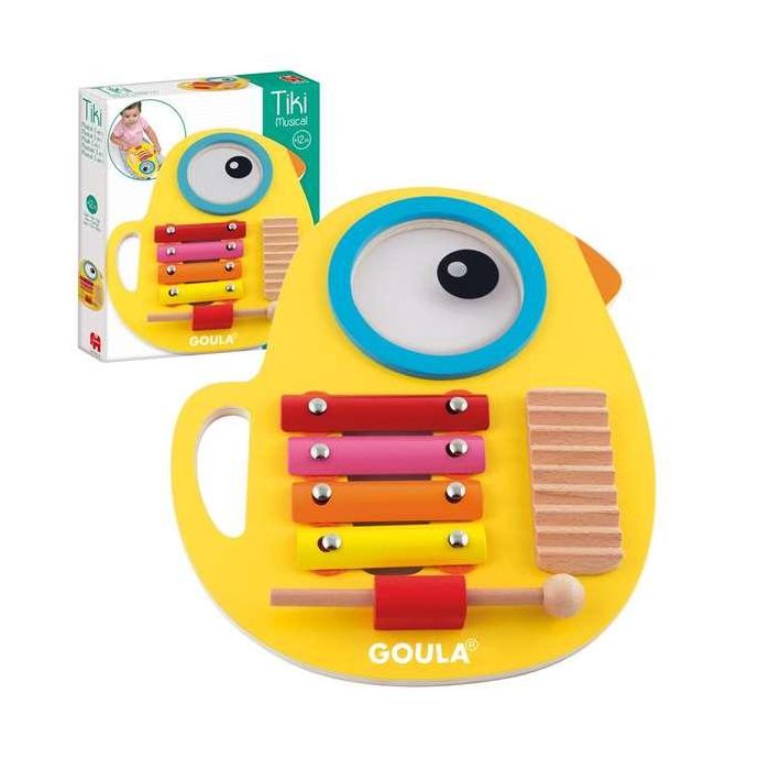 Goula Juego Musical Tiki 3 en 1: Xilófono, Tambor y Güiro de Madera. Instrumento Educativo Pájaro para Niños a partir de 13 Meses 3 Goula Juego Musical Tiki 3 en 1: Xilófono, Tambor y Güiro de Madera. Instrumento Educativo Pájaro para Niños a partir de 13 Meses 3