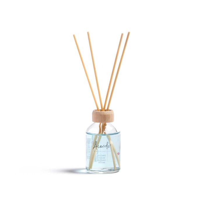 Mikado 50 ml con varilla Océano - Acorde, vidrio, madera, 7x17x5 cm, azul (12 Unidades) 1 Mikado 50 ml con varilla Océano - Acorde, vidrio, madera, 7x17x5 cm, azul (12 Unidades) 1